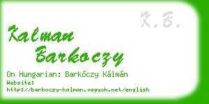 kalman barkoczy business card