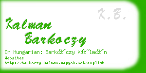 kalman barkoczy business card